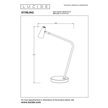 Lucide STIRLING - Oplaadbare Tafellamp - Accu/Batterij - LED Dimb. - 1x3W 2700K - 3 StepDim - Wit afbeelding2 - 1