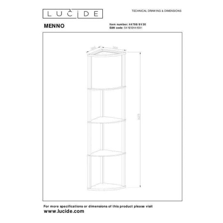 Lucide MENNO - Vloerlamp - 1xE27 - Zwart afbeelding2 - 1