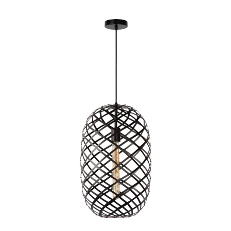 Lucide WOLFRAM - Hanglamp - Ø 32 cm - 1xE27 - Zwart afbeelding2 - 1