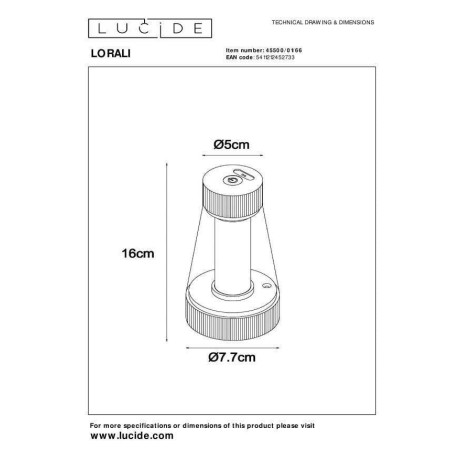 Lucide LORALI - Oplaadbare Tafellamp Binnen/Buiten - Accu/Batterij - Ø 7,7 cm - LED Dimb. - IP44 - Roze afbeelding2 - 1