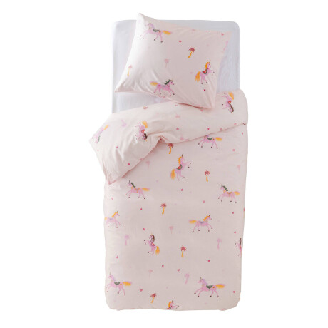 NOUS Kids katoenen dekbedovertrek kinder unicorn circus (120x150 cm) (roze) afbeelding2 - 1