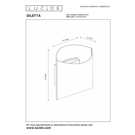 Lucide DILETTA - Wandlamp - 1xG9 - Wit afbeelding2 - 1