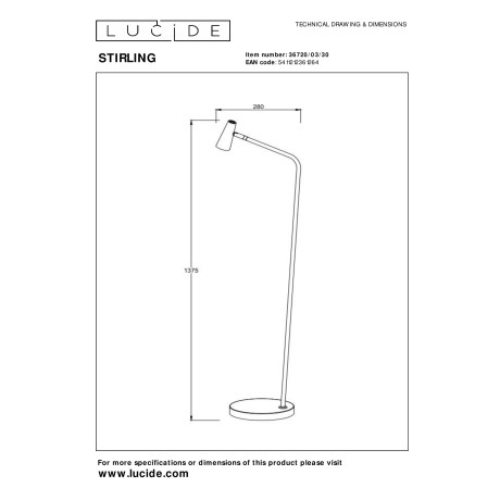 Lucide STIRLING - Oplaadbare Vloerlamp - Accu/Batterij - LED Dimb. - 1x3W 2700K - 3 StepDim - Zwart afbeelding2 - 1