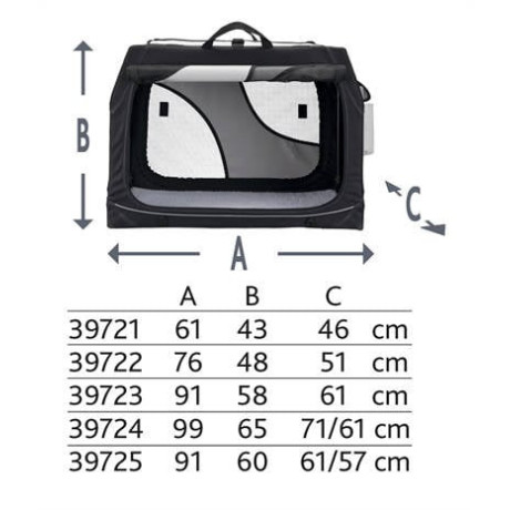 Trixie hondenreismand Vario Zwart/Grijs 76X48X51 cm afbeelding2 - 1