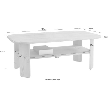 Home affaire Salontafel Jayden 1 Breedte 139 cm, van massief grenenhout afbeelding2 - 1