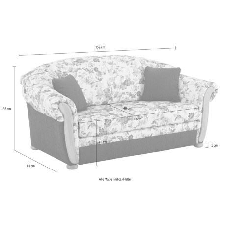 Home affaire 2-zitsbank Milano, comfortabel door de binnenvering, compacte afmetingen: Breedte 159cm afbeelding2 - 1