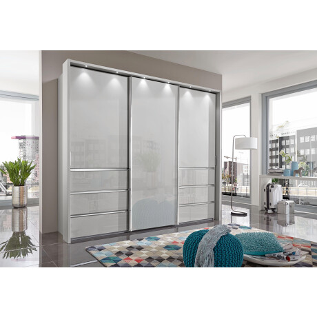 WIEMANN Zweefdeurkast Malibu, stijlvolle design, gemaakt in Duitsland met glazen front, in verschillende breedten, zelfsluitende laden afbeelding2 - 1