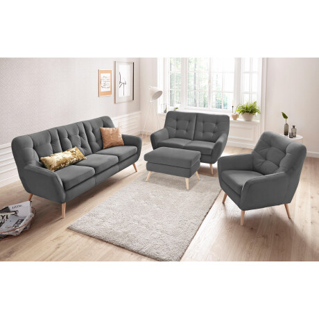 exxpo - sofa fashion Hocker Scandi comfortabel en elegant met hoge houten voet afbeelding2 - 1