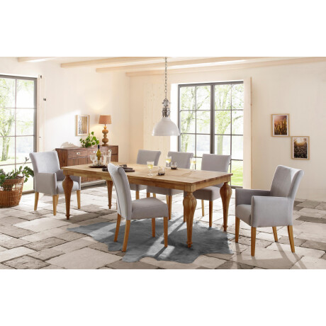 Home affaire Eetkamerstoel Queen Polsterstoel BESTSELLER verschillende type bekleding, massief houten onderstel (set) afbeelding2 - 1