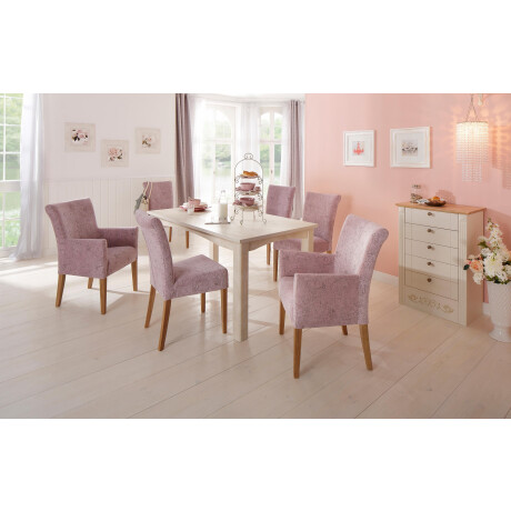 Home affaire Eetkamerstoel Queen Polsterstoel BESTSELLER verschillende type bekleding, massief houten onderstel (set) afbeelding2 - 1