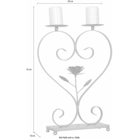 Home affaire Kaarsenstandaard Kaarshouder, voor twee stompkaarsen, van metaal, hoogte ca. 41 cm afbeelding2 - 1