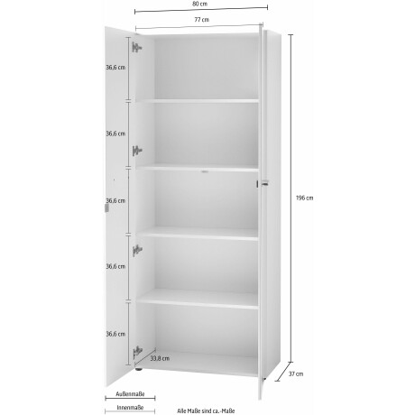 GERMANIA Archiefkast GW-Monteria Deuren met glasplaat, afsluitbaar, breedte 80 cm, Made in Germany afbeelding2 - 1