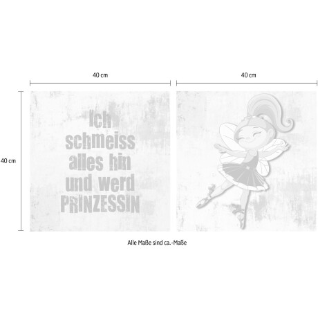 queence Artprint op linnen Prinses Premium canvasstof, handgemaakt in Duitsland, uitspraak, 2-delige set (set) afbeelding2 - 1