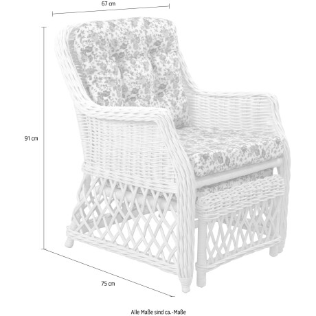 Home affaire Rotanstoel Handwerk, afm. (bxdxh): (67x75x91) afbeelding2 - 1