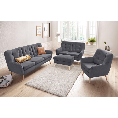 exxpo - sofa fashion Hocker Scandi comfortabel en elegant met hoge houten voet afbeelding2 - 1