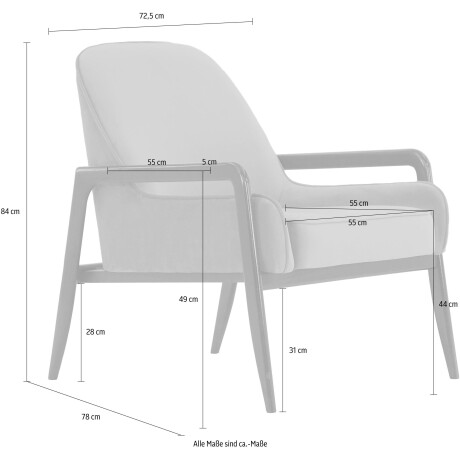 andas Fauteuil Braga naar keuze met frame van eiken in donker of beukenhout in licht afbeelding2 - 1