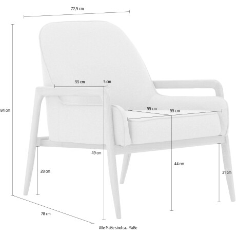andas Fauteuil Braga naar keuze met frame van eiken in donker of beukenhout in licht afbeelding2 - 1