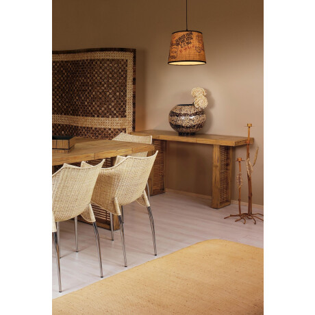 näve Hanglamp Print E27 max. 60 W, kunststof/textiel, kleur: bruin + rood/zwarte motieven (1 stuk) afbeelding2 - 1