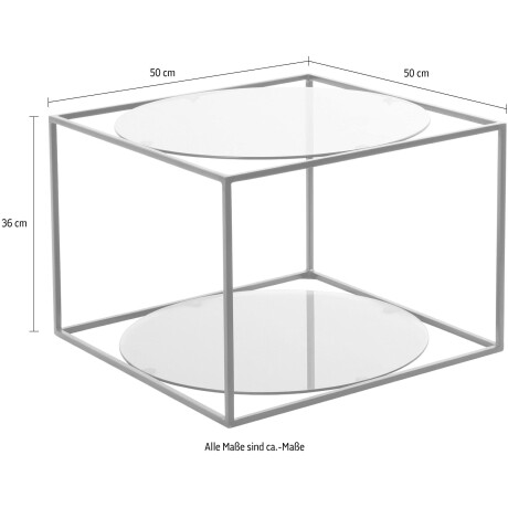 Kayoom Bijzettafel Cody moderne kubusvorm met ronde glazen legplanken (1 stuk) afbeelding2 - 1