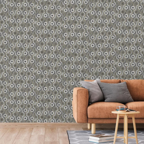 DUTCH WALLCOVERINGS Behang Galactic zilverkleurig en bruin afbeelding2 - 1