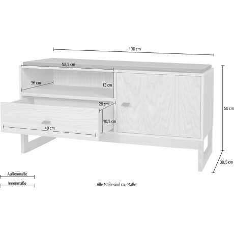 Woodman Schoenenbank Slussen in scandinavisch design, houtfineer van eiken afbeelding2 - 1