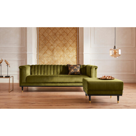 Guido Maria Kretschmer Home&Living Hocker Chamby met houten frame onderaan afbeelding2 - 1