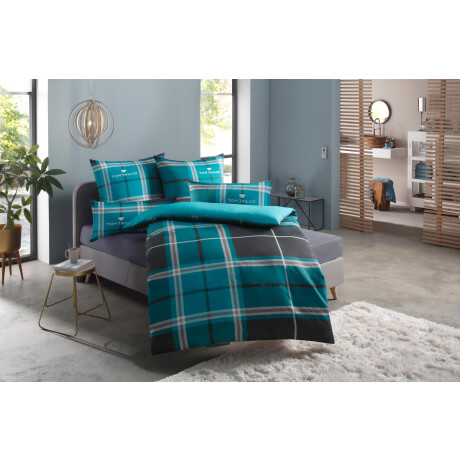 TOM TAILOR HOME Tweezijdig te gebruiken overtrekset Eric in mt. 135x200 of 155x220 cm met rits, met gratis-aanbieding: sporttas van 100% katoen (3-delig) afbeelding2 - 1