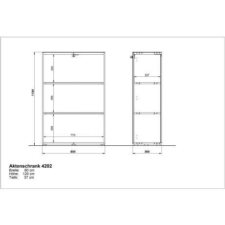 GERMANIA Archiefkast GW-Monteria Deuren met glasplaat, afsluitbaar, breedte 80 cm, Made in Germany afbeelding2 - 1