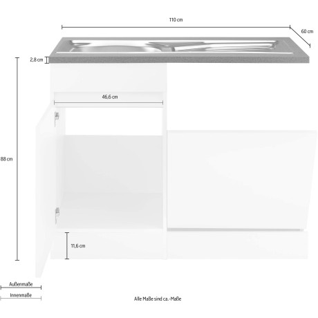 OPTIFIT Gootsteenkast Roth Breedte 110 cm afbeelding2 - 1