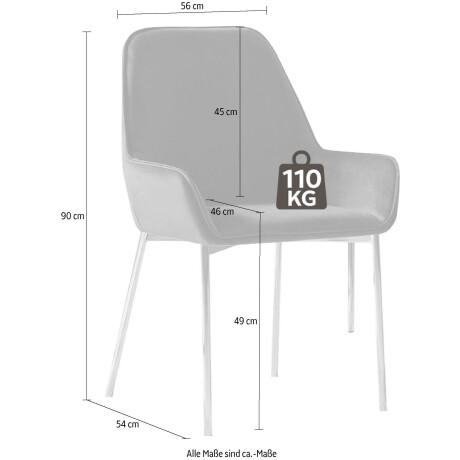 SalesFever Stoel met armleuningen met modern, messingkleurig frame (set, 2 stuks) afbeelding2 - 1