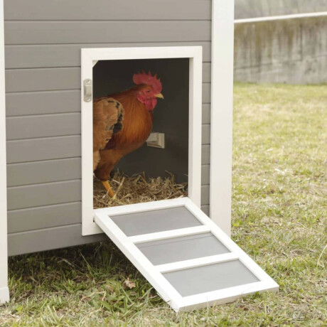 Kerbl ECO Kippenhok Barney 137x73x83 cm kunststof grijs en wit afbeelding2 - 1