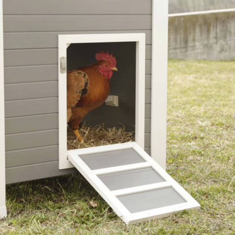 Kerbl ECO Kippenhok Barney 137x73x83 cm kunststof grijs en wit afbeelding2 - 1
