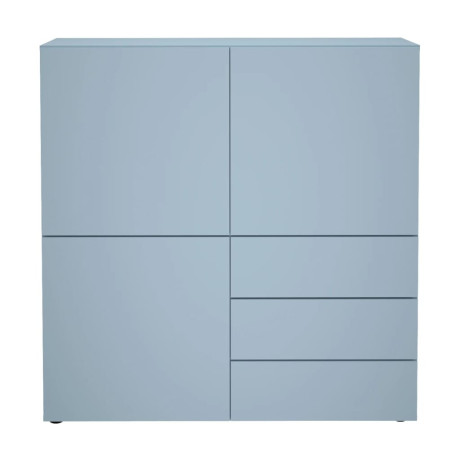 FMD Kast met 3 lades en 3 deuren 99x31,5x101,2 cm blauw afbeelding2 - 1