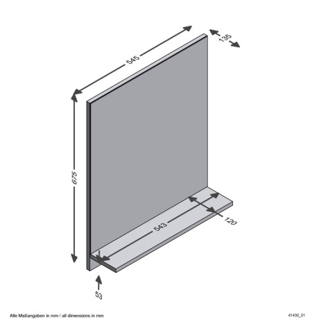 FMD Wandspiegel met schap 54,5x13,5x67,5 cm artisan eiken afbeelding2 - 1