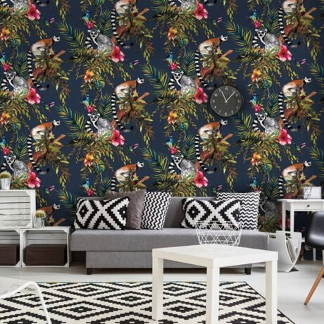 DUTCH WALLCOVERINGS Behang aap petrolblauw afbeelding2 - 1