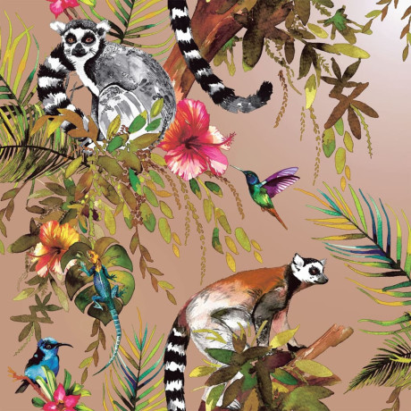 DUTCH WALLCOVERINGS Behang Lemur roségoudkleurig afbeelding2 - 1