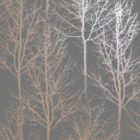 DUTCH WALLCOVERINGS Behang Rhea Trees grijs en roségoudkleurig afbeelding2 - 1
