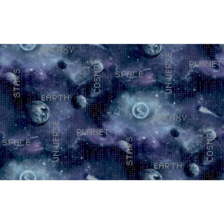Noordwand Good Vibes Behang Galaxy Planets and Text zwart en paars afbeelding2 - 1