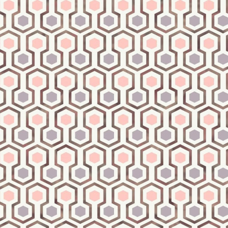 Noordwand Good Vibes Behang Hexagon Pattern roze en paars afbeelding2 - 1