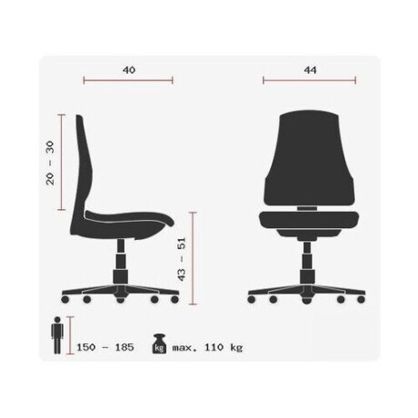 SITNESS 40 - Draaikruk Zwart Stof afbeelding2 - 1