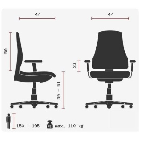 HJH SOLUTION DELUXE AL.U2 - Professionele bureaustoel Antraciet afbeelding2 - 1