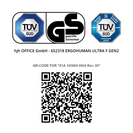 ERGOHUMAN ULTRA F GEN2 stof / netstof - Luxe directiestoel Zwart afbeelding2 - 1