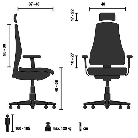 ERGOHUMAN ULTRA L GEN2 | Leder - Luxe directiestoel Bruin afbeelding2 - 1