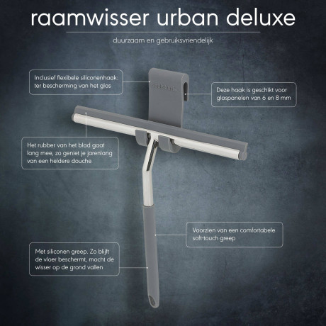 Sealskin Urban Deluxe Raamwisser inclusief flexibele glashaak en schroefhaak afbeelding2 - 1