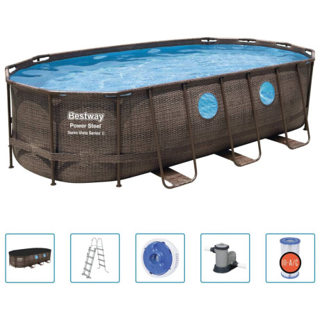 Bestway Zwembadset Power Steel Swim Vista Series 549x274x122 cm afbeelding2 - 1