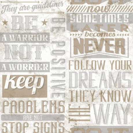 Noordwand Behang Friends & Coffee Words and Letters metallic en beige afbeelding2 - 1