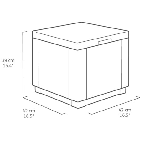 Keter Opbergpoef kubusvormig cappuccinokleurig 228096 afbeelding2 - 1