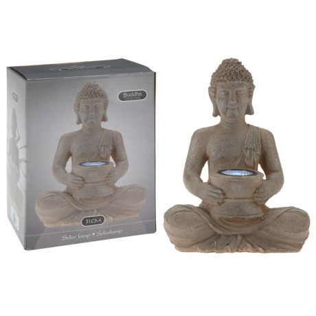 ProGarden Boeddha met solarlamp polystone afbeelding2 - 1