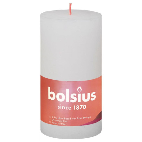 Bolsius Stompkaarsen Shine 4 st rustiek 130x68 mm wolkenwit afbeelding2 - 1