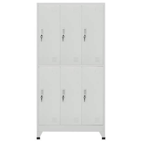 vidaXL Lockerkast met 6 vakken 90x45x180 cm staal grijs afbeelding2 - 1